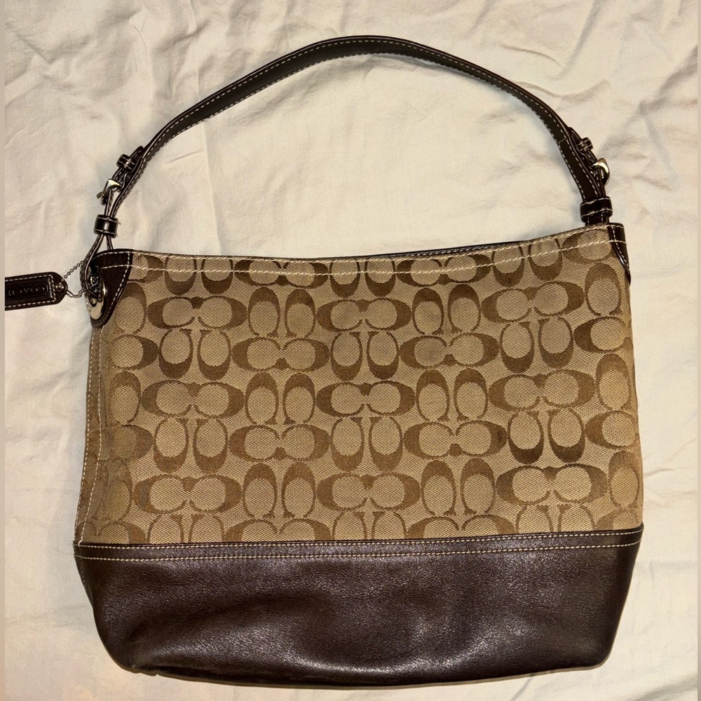 Coach Signature Dark Brown Logo Tote Bag No. E061-2156